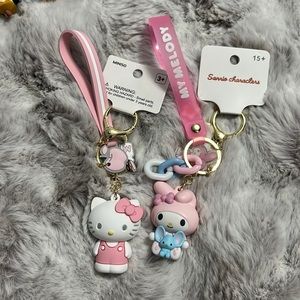 Sanrio Miniso Hello Kitty and My Melody Keychains